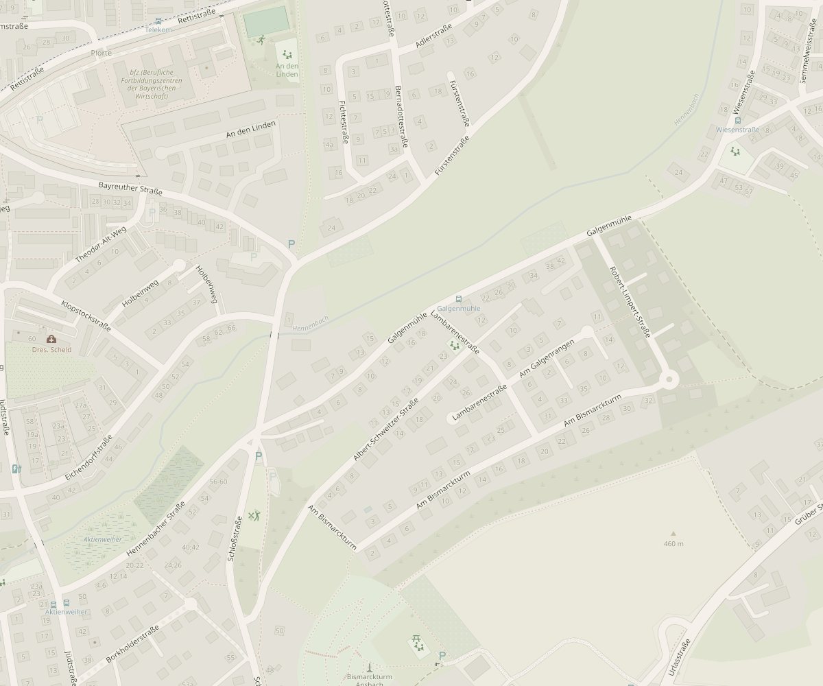 Map section: MOYO e.V., Galgenmühle 16 in Ansbach